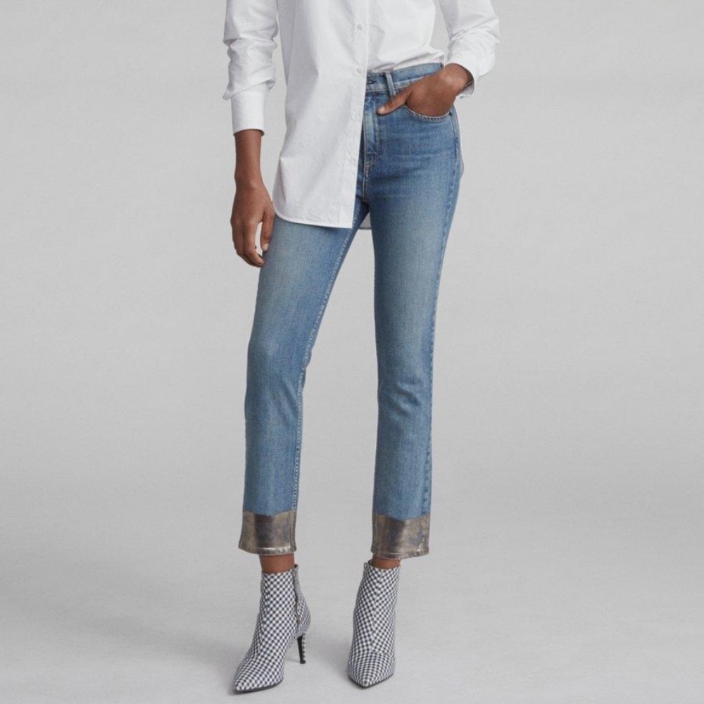 Rag & Bone Cigarette Jean with Paint-dipped hem